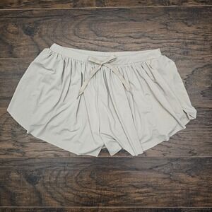 Gold‎ Hinge Womens Medium Biege Pleated  Shorts Drawstring